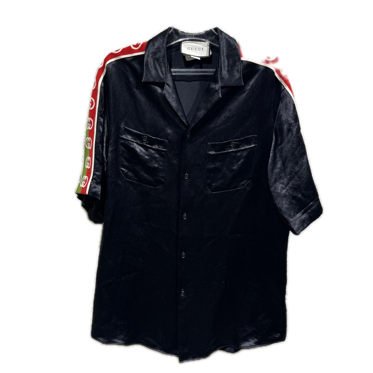 GUCCI GGロゴジャガードオープンカラーシャツ