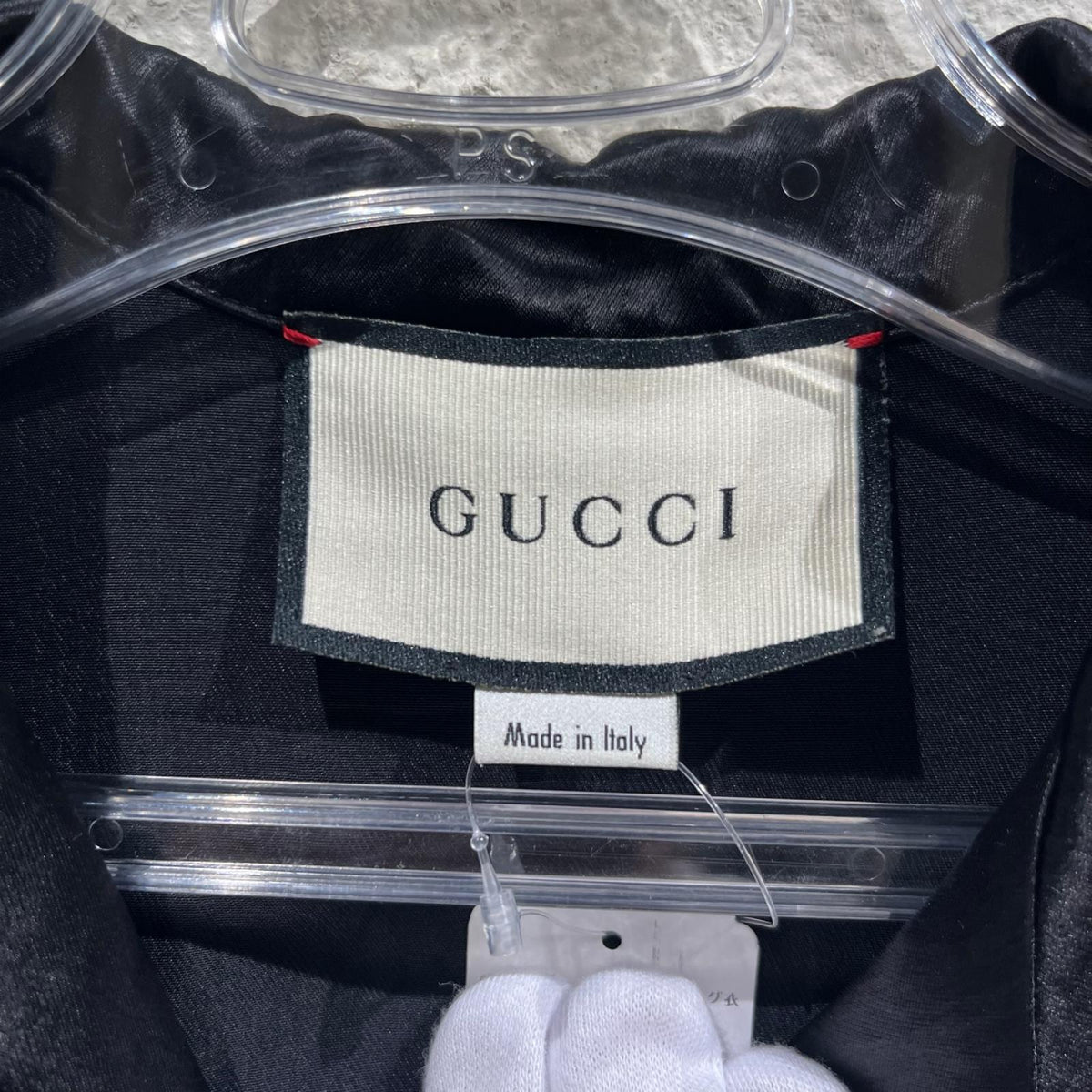 GUCCI GGロゴジャガードオープンカラーシャツ