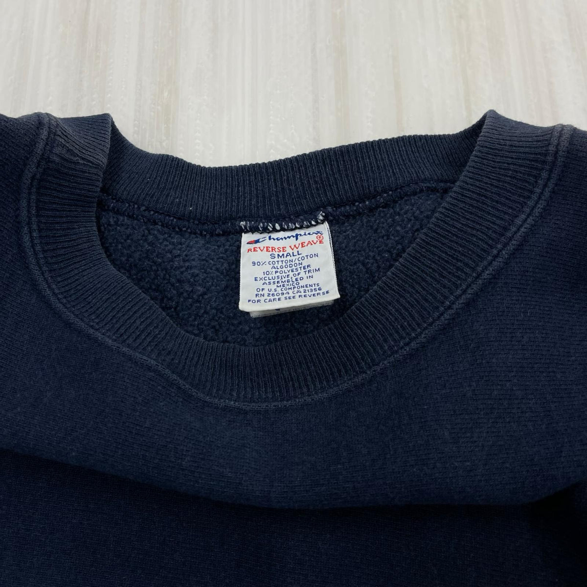 スウェット メキシコ製/REVERSE WEAVE/ロゴ刺繍/紺/S S