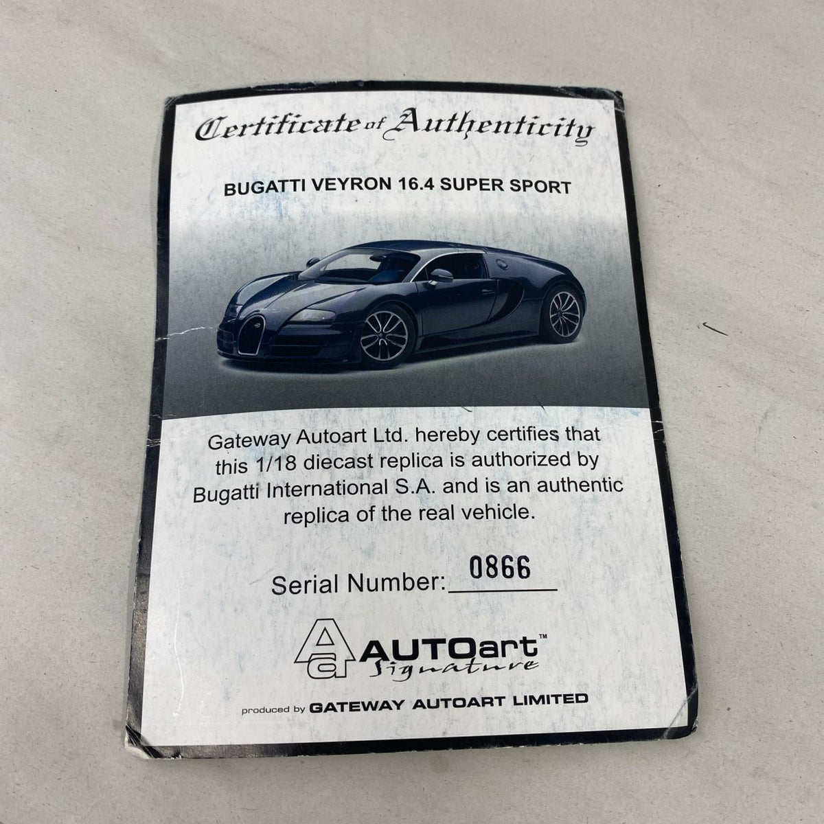 AUTOart BUGATTI 16.4 VEYRON 黒 スケールカー