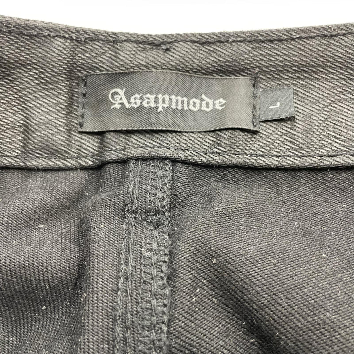 デニムパンツ asapmode Waxed Stacked Pants L ブラック