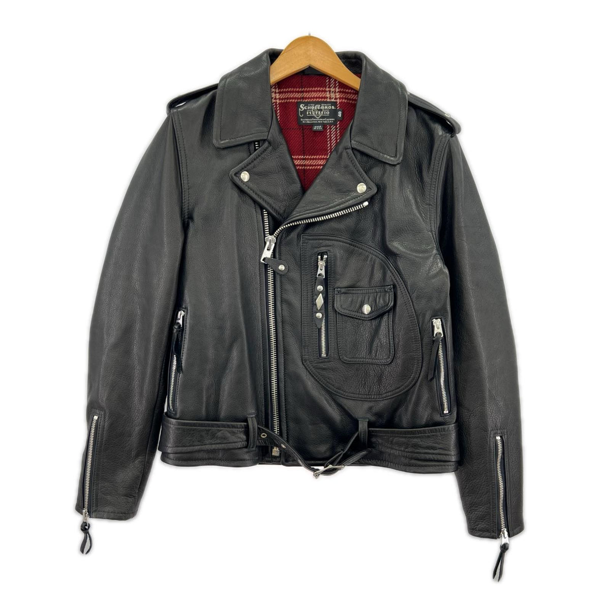レザージャケット 528US COW NEW NAKED D-POCKET RIDERS 40 ブラック