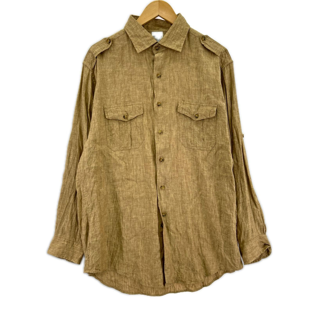 長袖シャツ 00~10S SLIM FIT リネンシャツ ベージュ (L) L