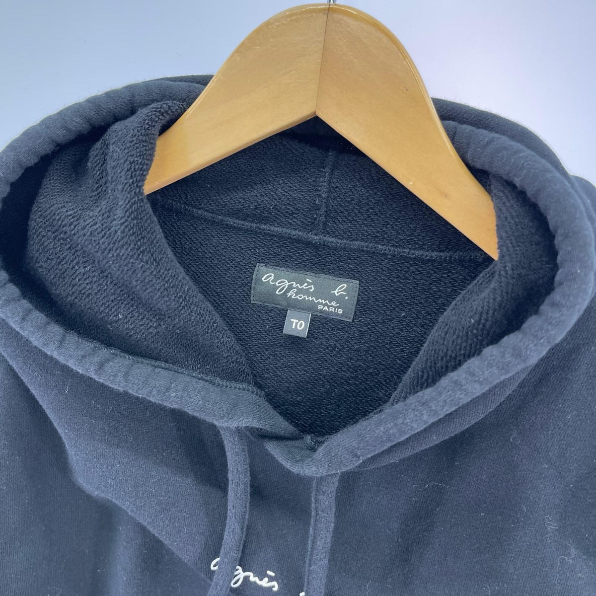 パーカー homme フロントロゴプリント パーカー 黒 T0 ブラック