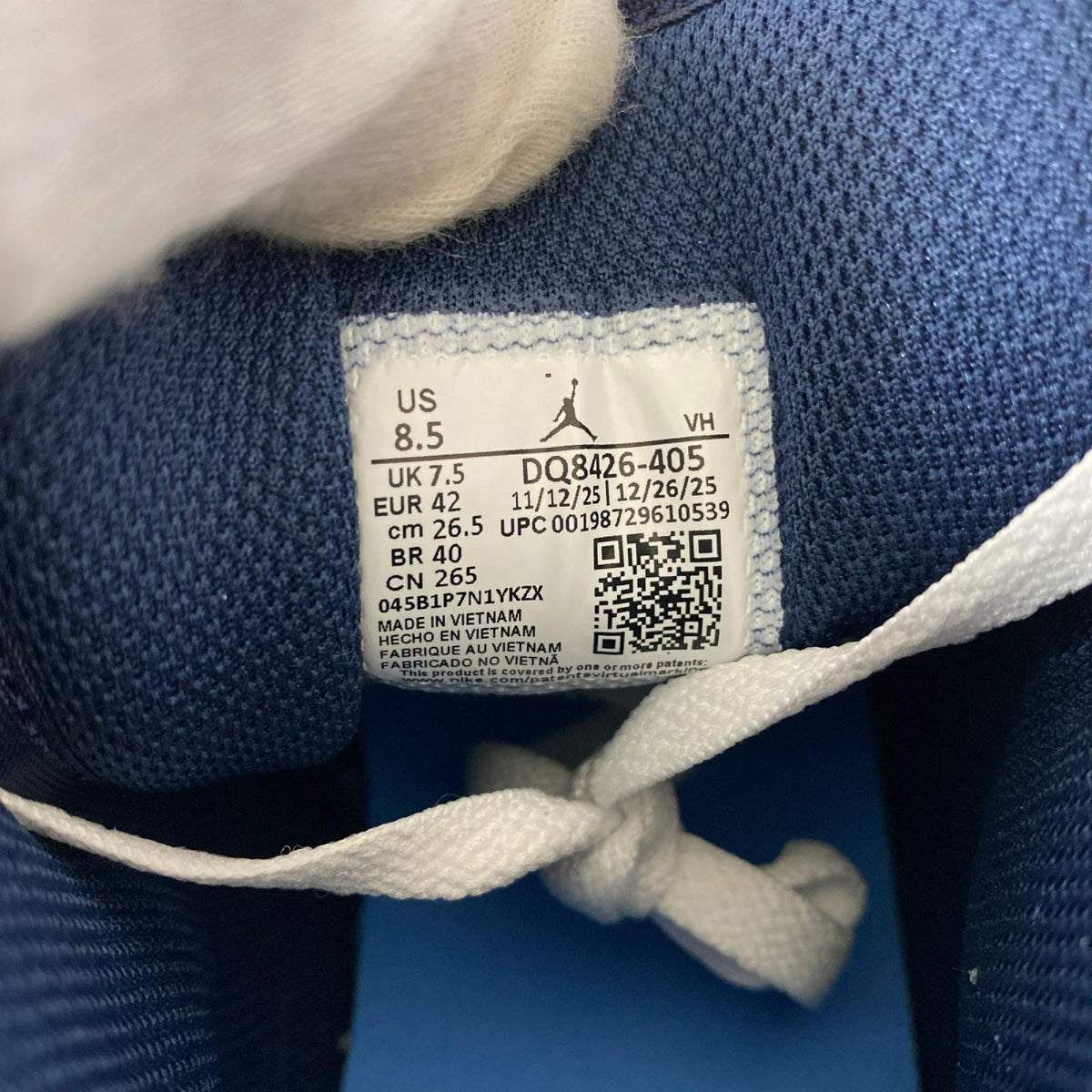 スニーカー Air Jordan 1 Mid ブルー/ホワイト/ネイビー 26.5cm (US8 1/2 UK8 EU43)