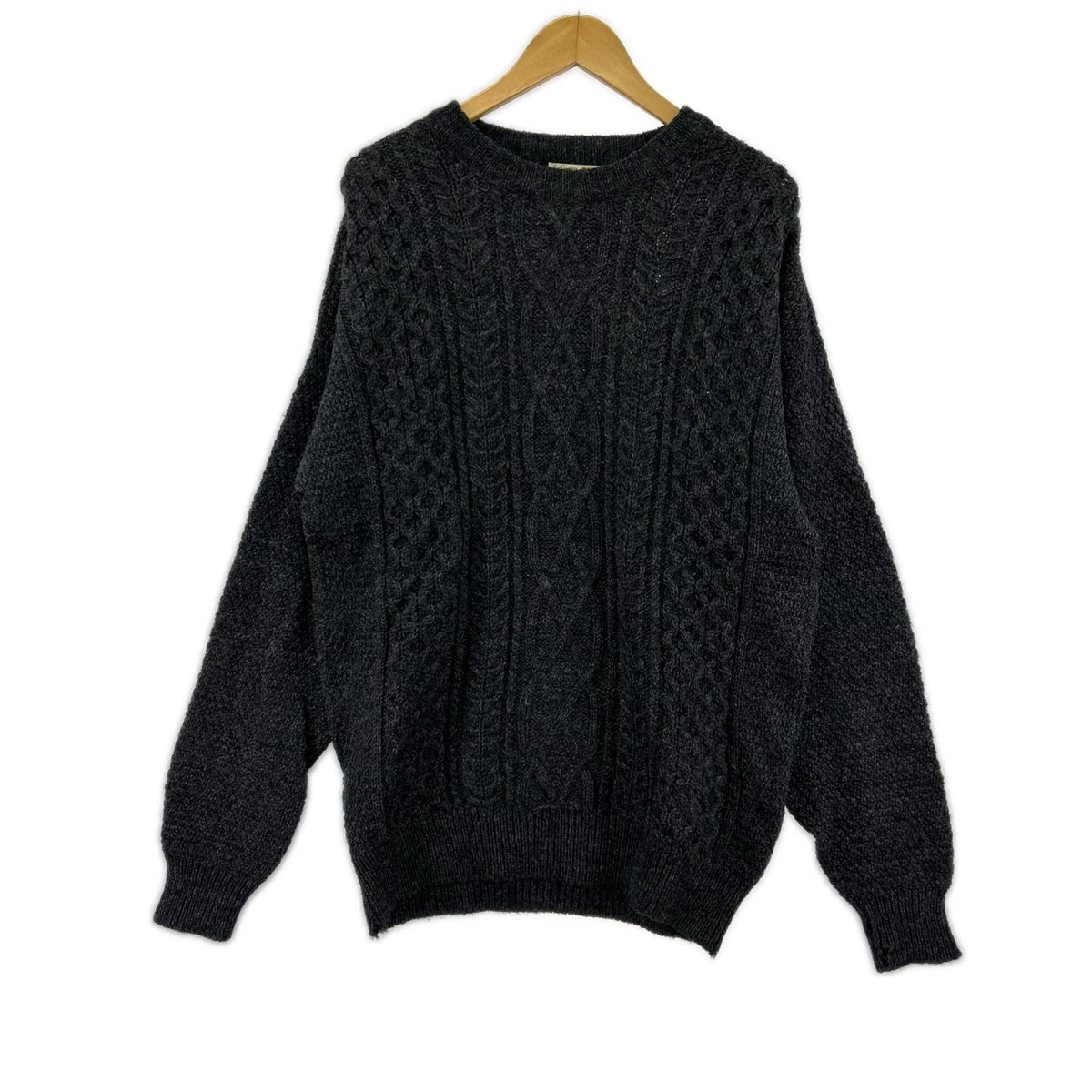 ニット 80S USA製 LORD JEFF ウール 黒 (XL) グレー