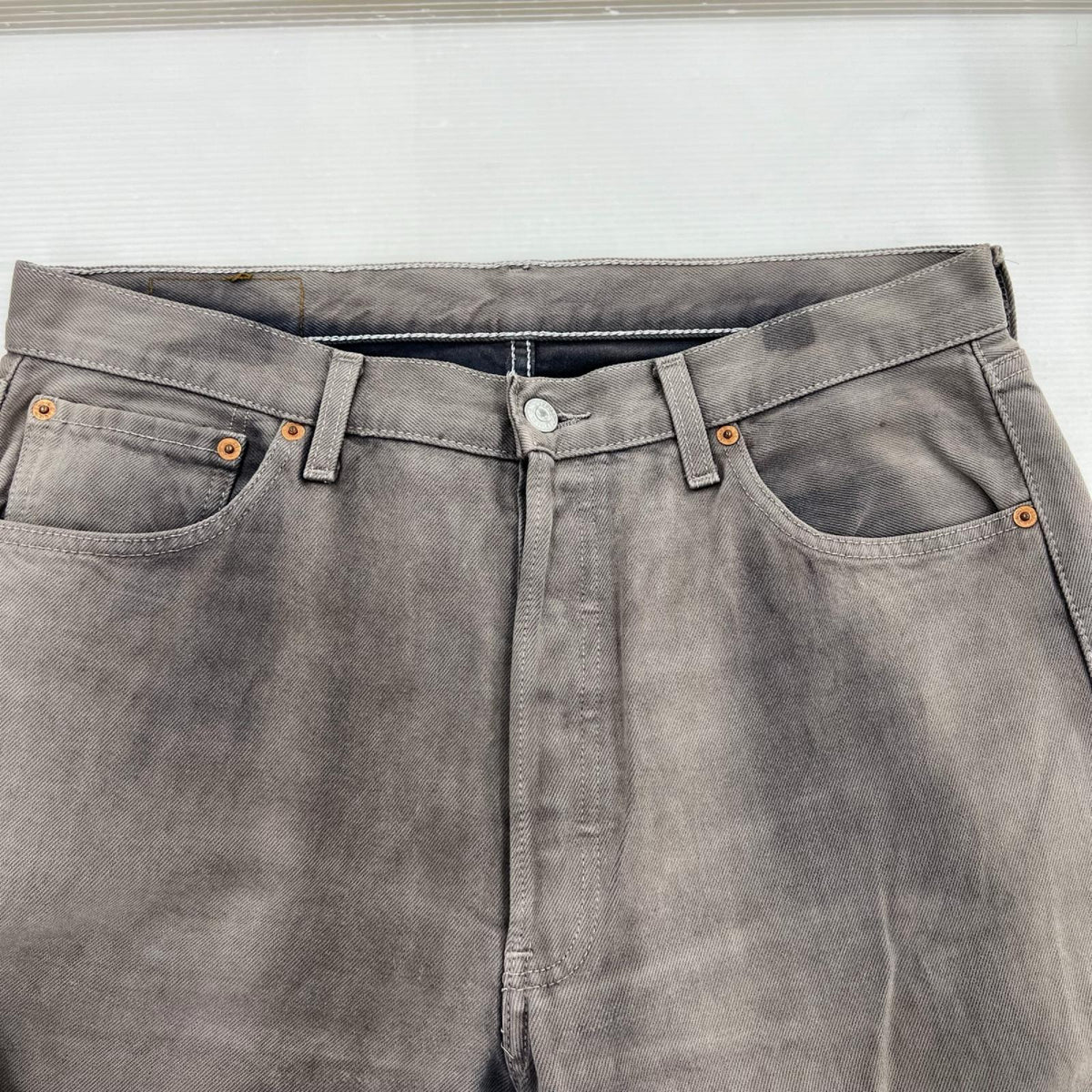 デニムパンツ 90S ポーランド製 後染め BEG W36 グレー