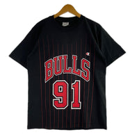 半袖Tシャツ CHAMPION NBA シカゴブルズ 91 ロッドマン M ブラック