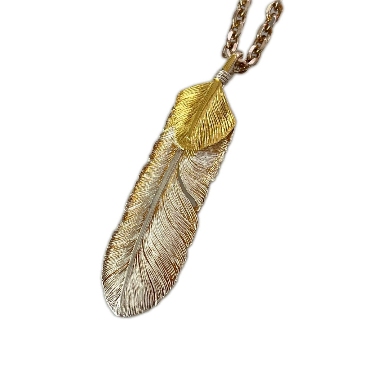 ネックレス SAAD BRONZE HEART FEATHER フェザーネックレス ゴールド