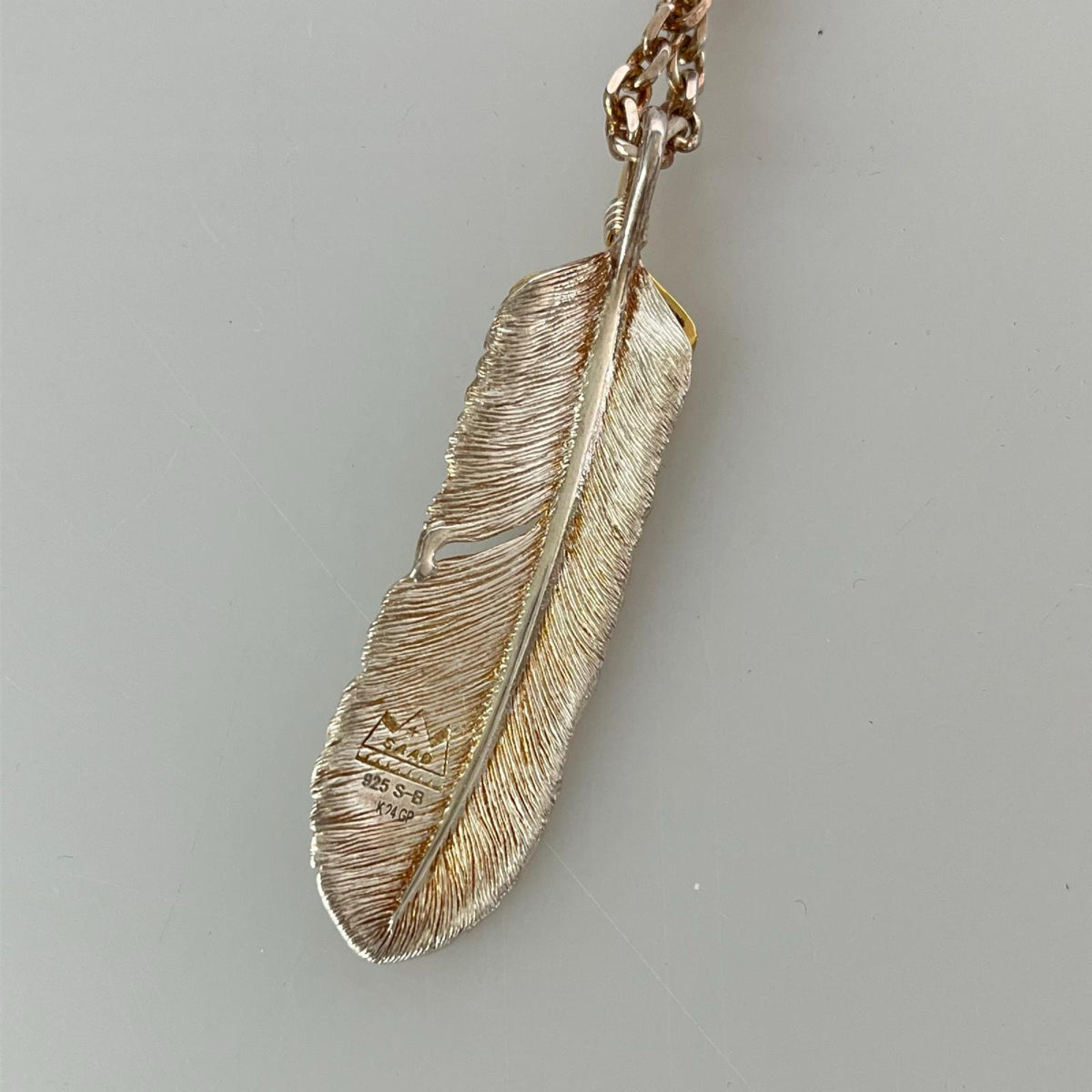 ネックレス SAAD BRONZE HEART FEATHER フェザーネックレス ゴールド