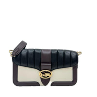 COACH/2WAYレザーショルダーバッグ/BWN/BLK/BEG