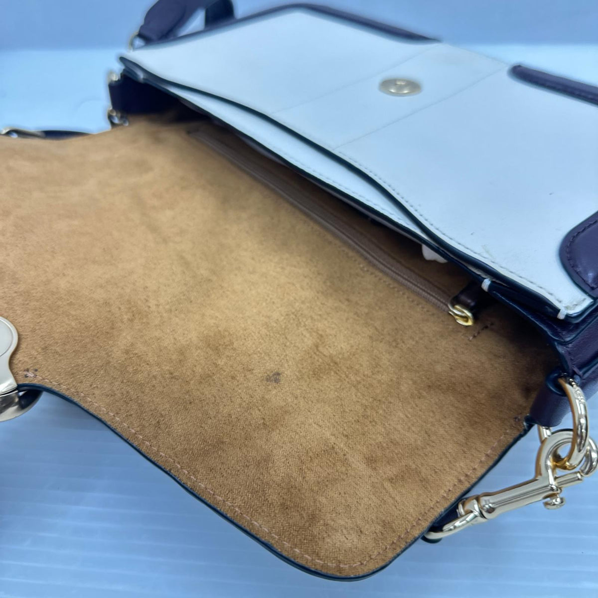 COACH/2WAYレザーショルダーバッグ/BWN/BLK/BEG