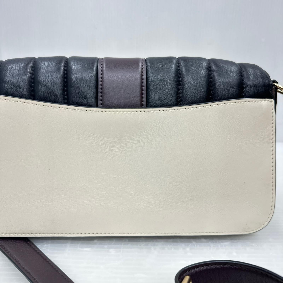 COACH/2WAYレザーショルダーバッグ/BWN/BLK/BEG