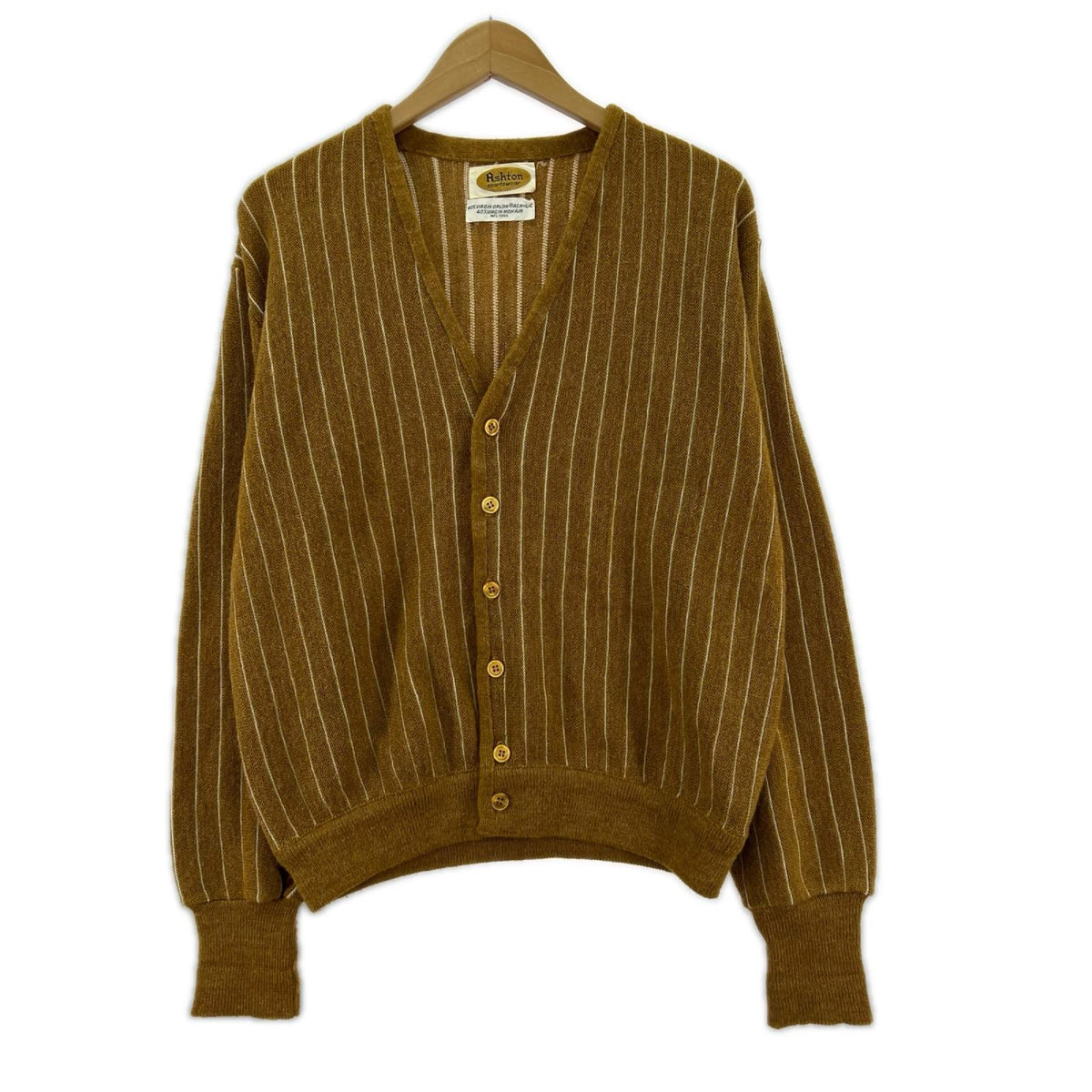 カーディガン 60S Ashton Sportwear オーロンアクリル モヘア混 茶 ブラウン