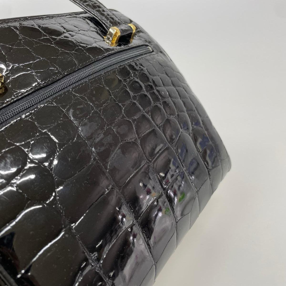 ハンドバッグ CROCODILE YOSHINAGA クロコダイルレザー BLK ブラック
