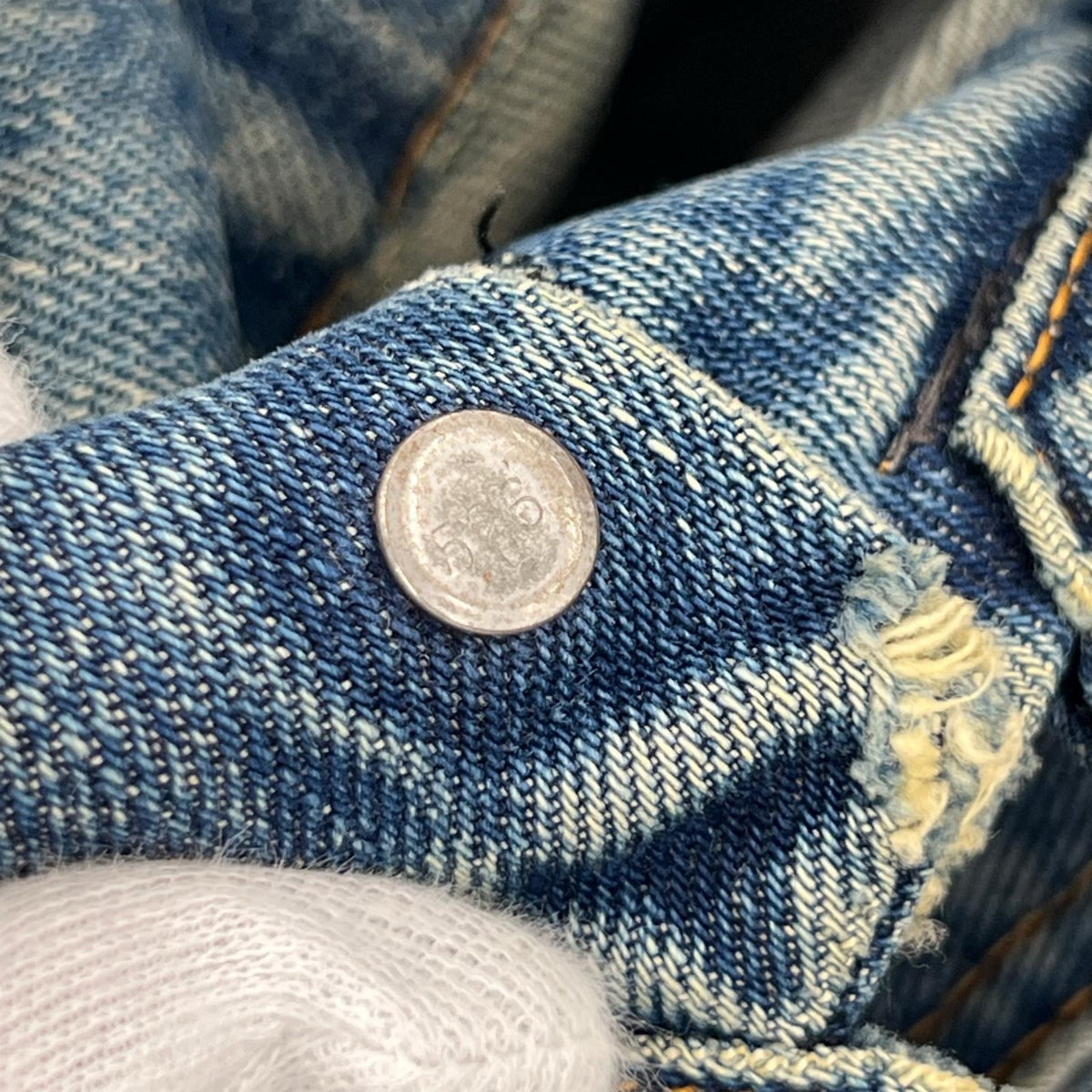 デニムジャケット Levi's 60~70s BIGE ボタン裏526 70505 4th (ー)