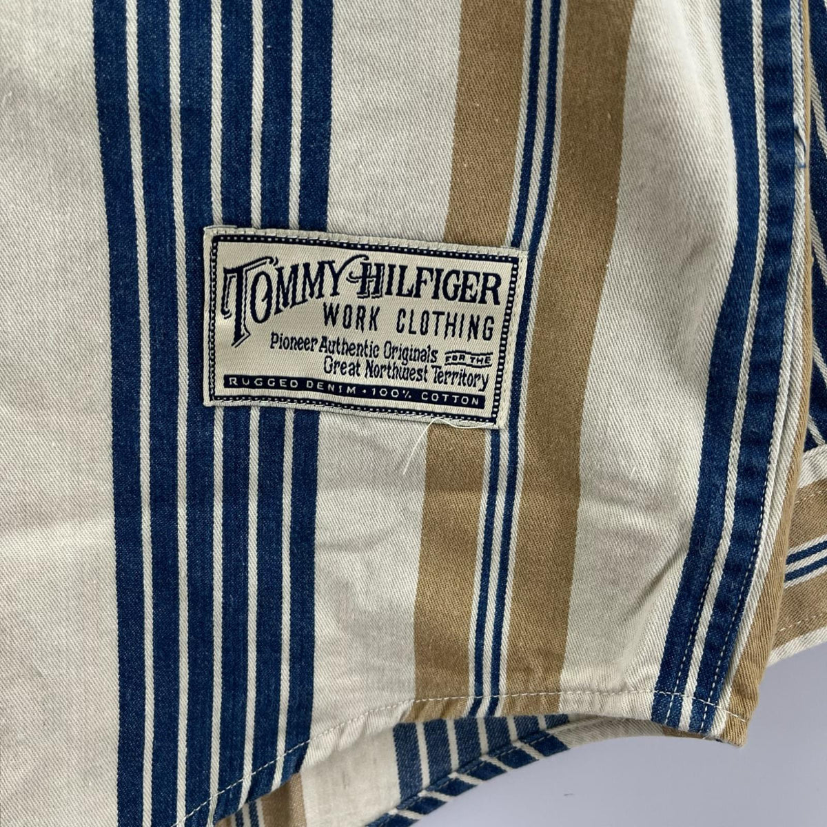 長袖シャツ 90s multi-Stripe LSShirt M 総柄 M ベージュ