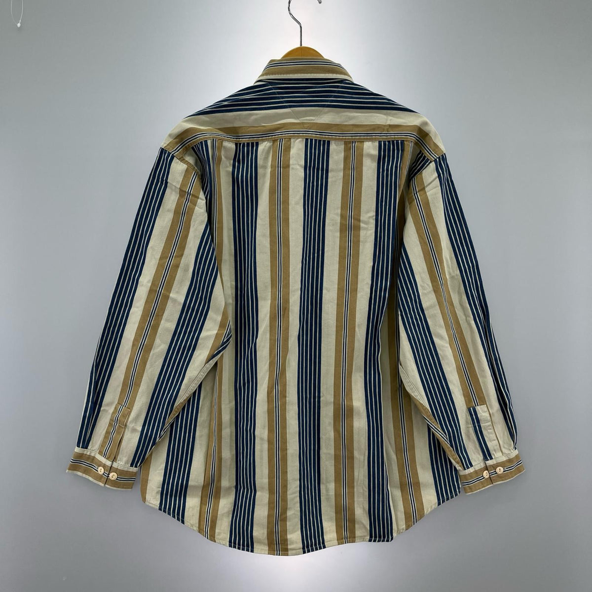 長袖シャツ 90s multi-Stripe LSShirt M 総柄 M ベージュ