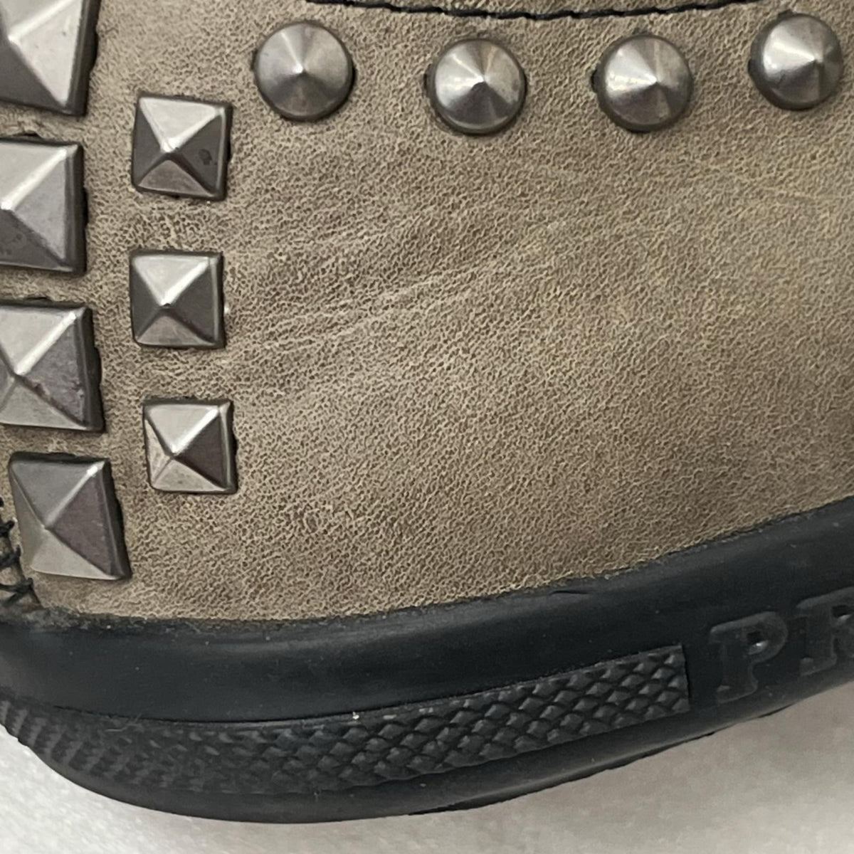 PRADA/スタッズ/レザースニーカー/サイズ7/4E2259