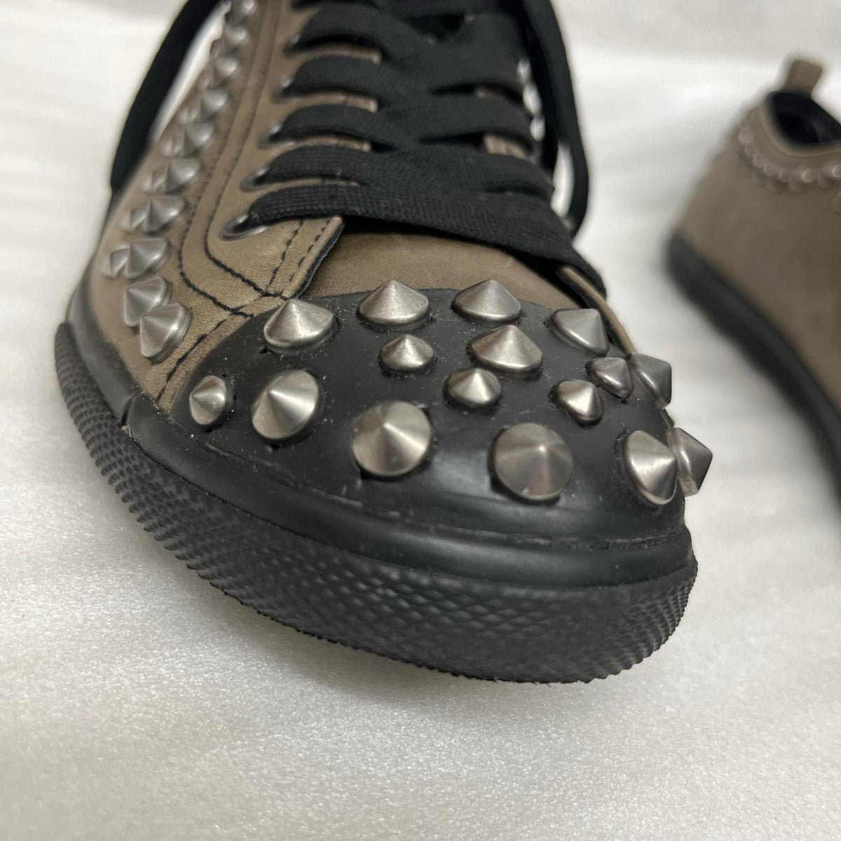 PRADA/スタッズ/レザースニーカー/サイズ7/4E2259