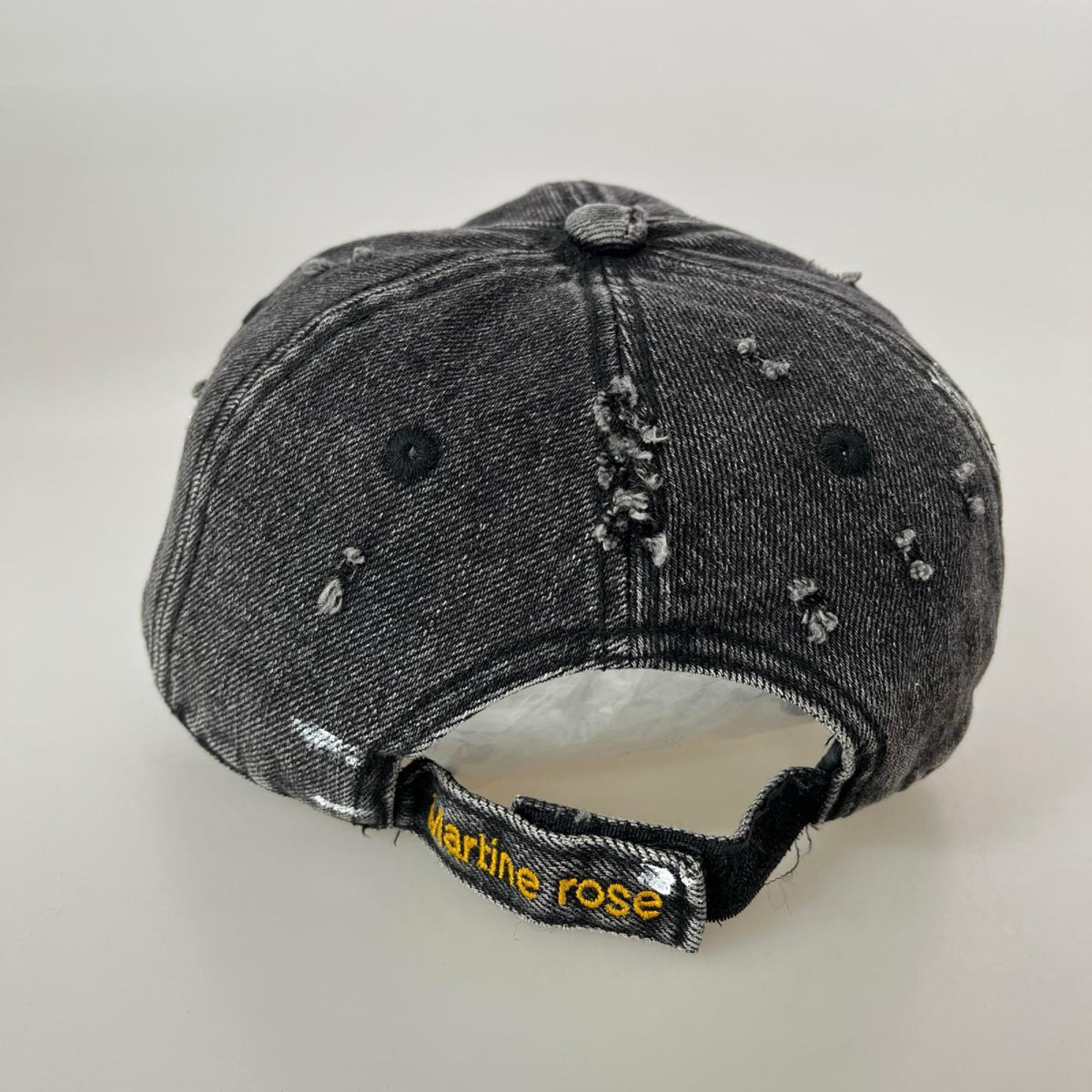 キャップ MARTINE ROSE 加工ブラックデニムキャップ 黒 ブラック