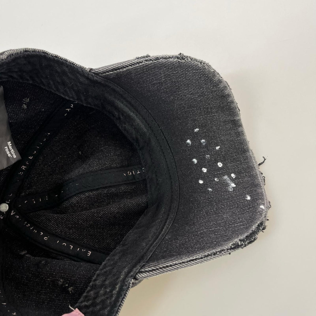 キャップ MARTINE ROSE 加工ブラックデニムキャップ 黒 ブラック