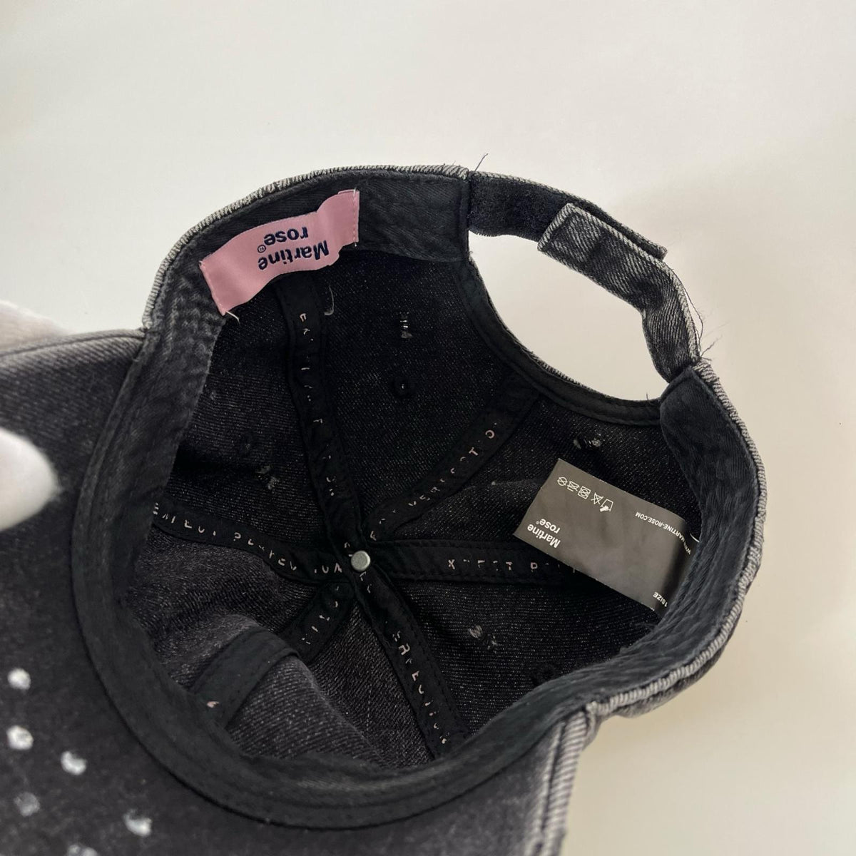 キャップ MARTINE ROSE 加工ブラックデニムキャップ 黒 ブラック