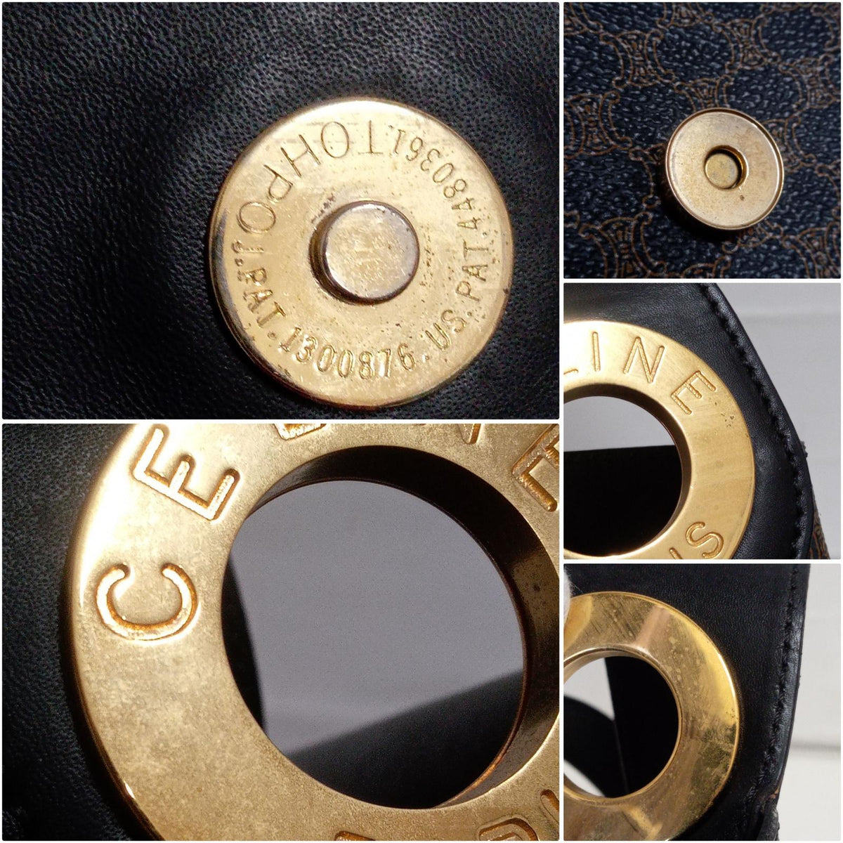 CELINE マカダム柄 サークルロゴ ショルダーバッグ
