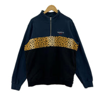 スウェット Leopard Half Zip ネイビー M M ネイビー