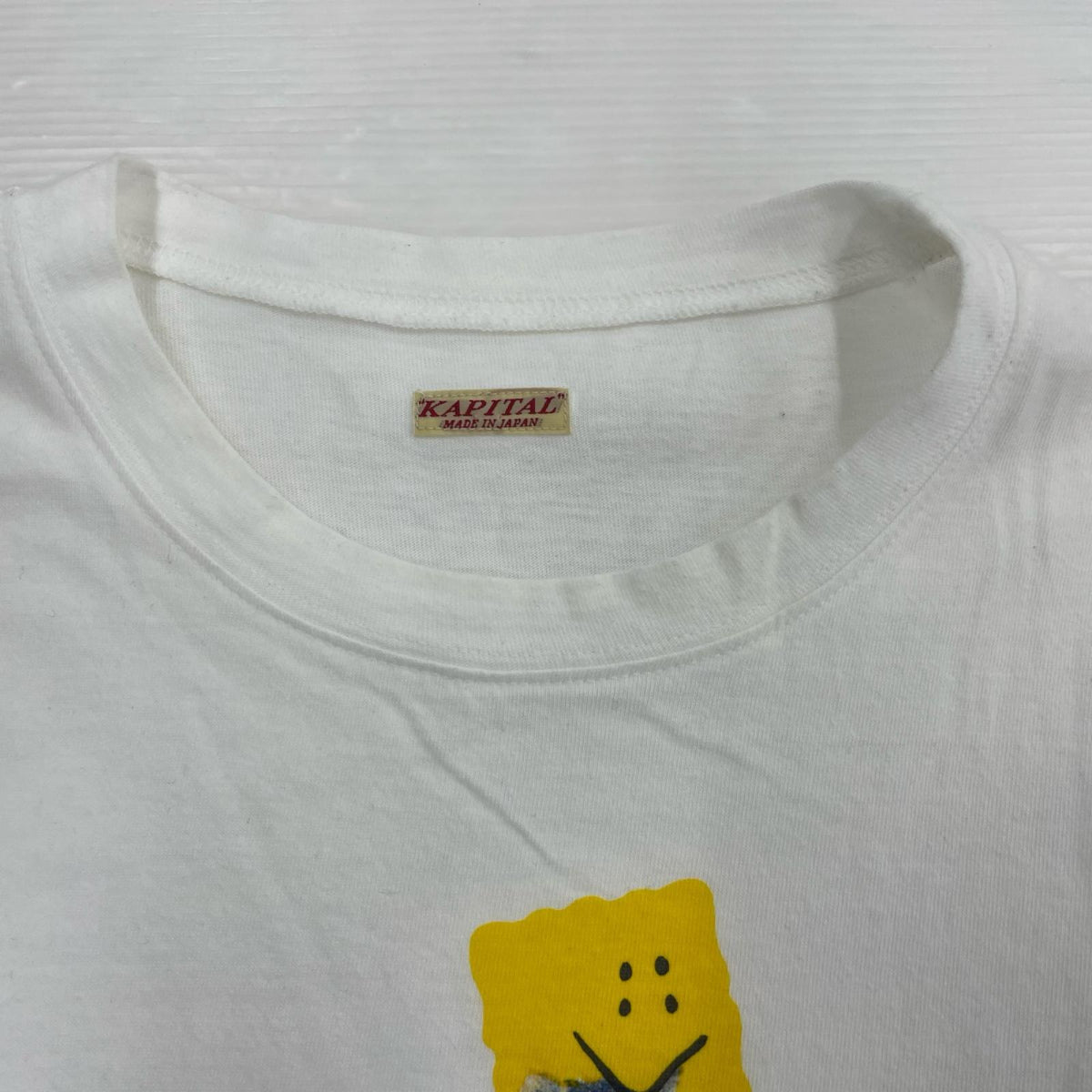 半袖Tシャツ KAPITAL 26SS 20/-天竺クルーT(PECKISH BORO PIECE) XL ホワイト ホワイト