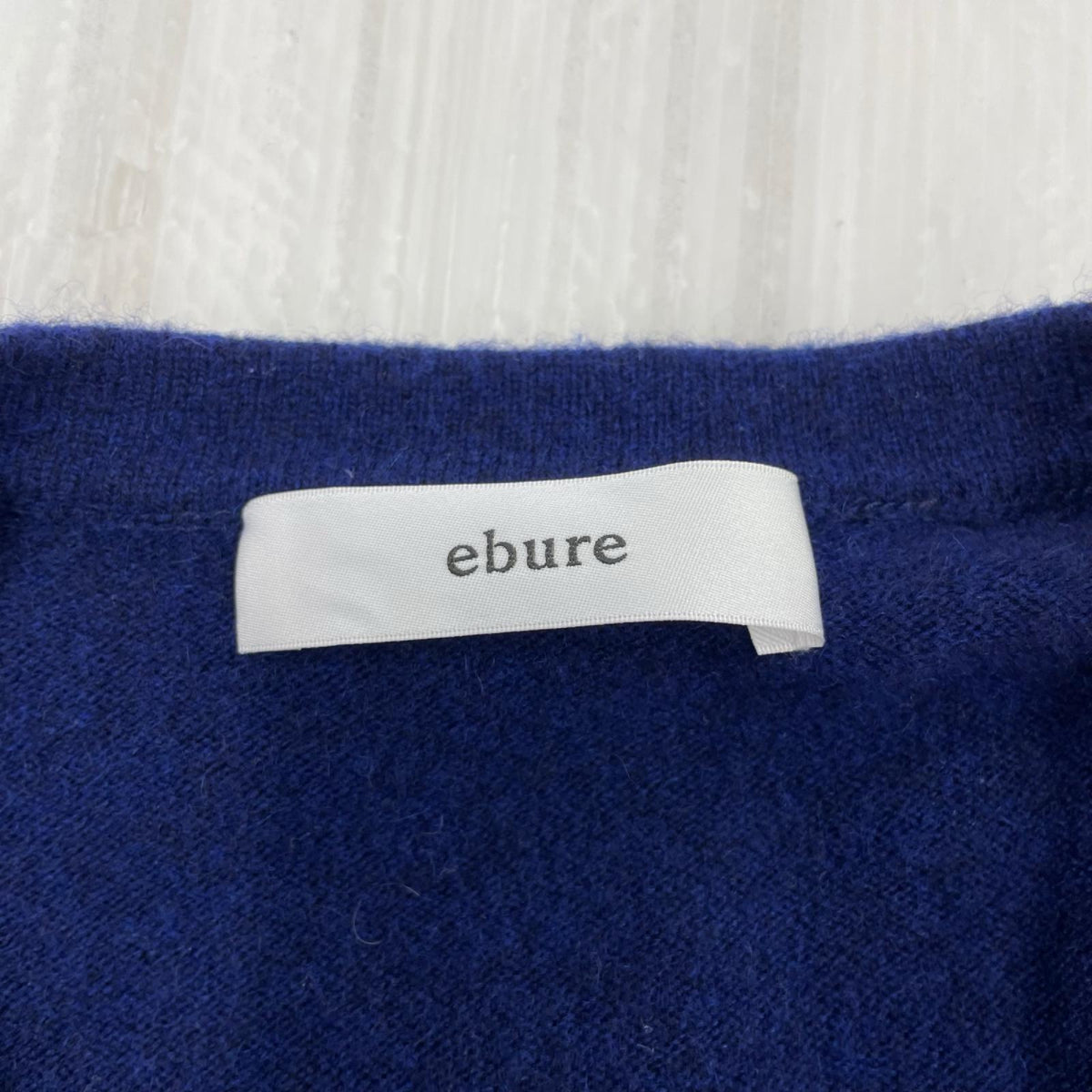 カーディガン ebure カシミアニットカーディガン ネイビー