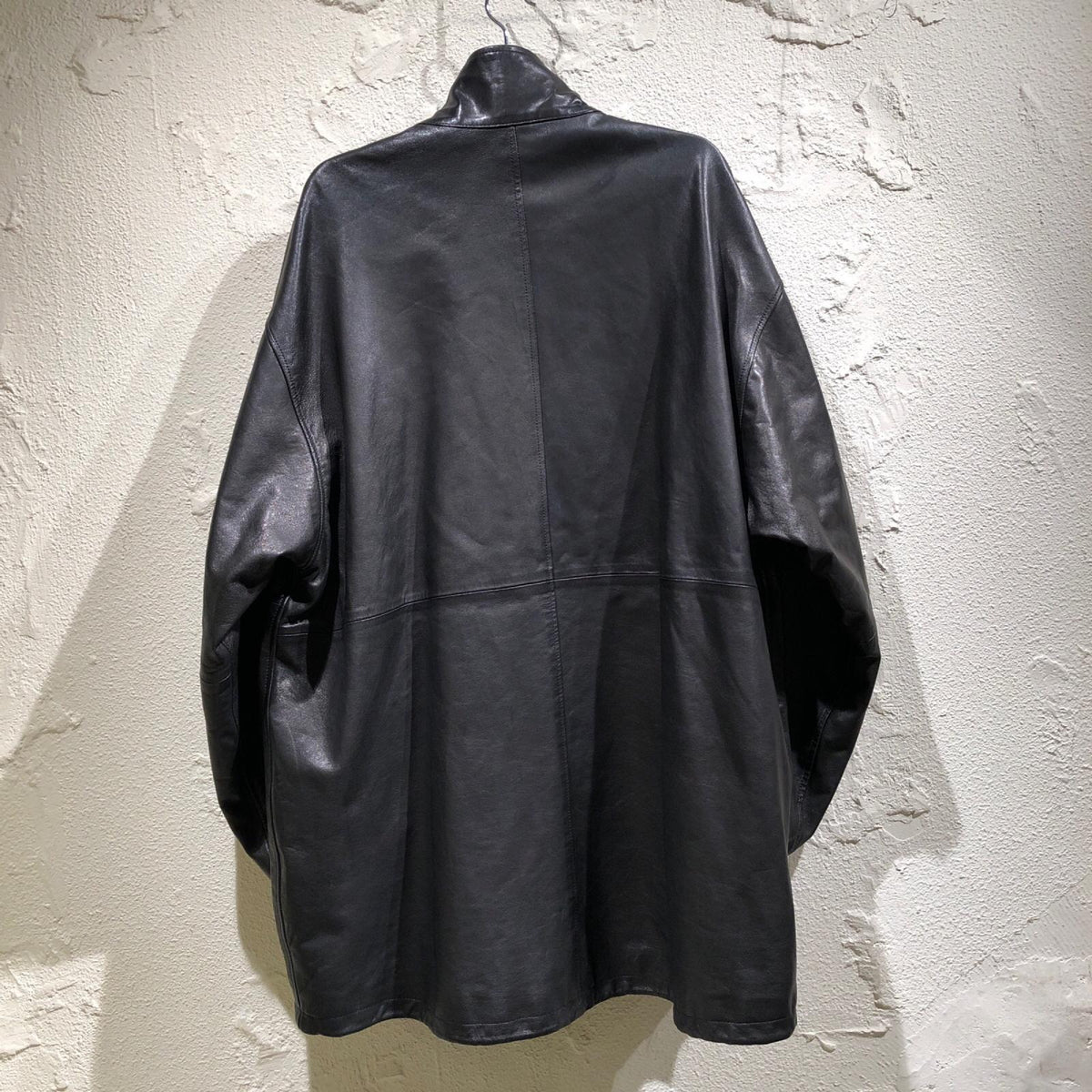 レザージャケット 23ss レザーモッズコート S ブラック ヤギ革