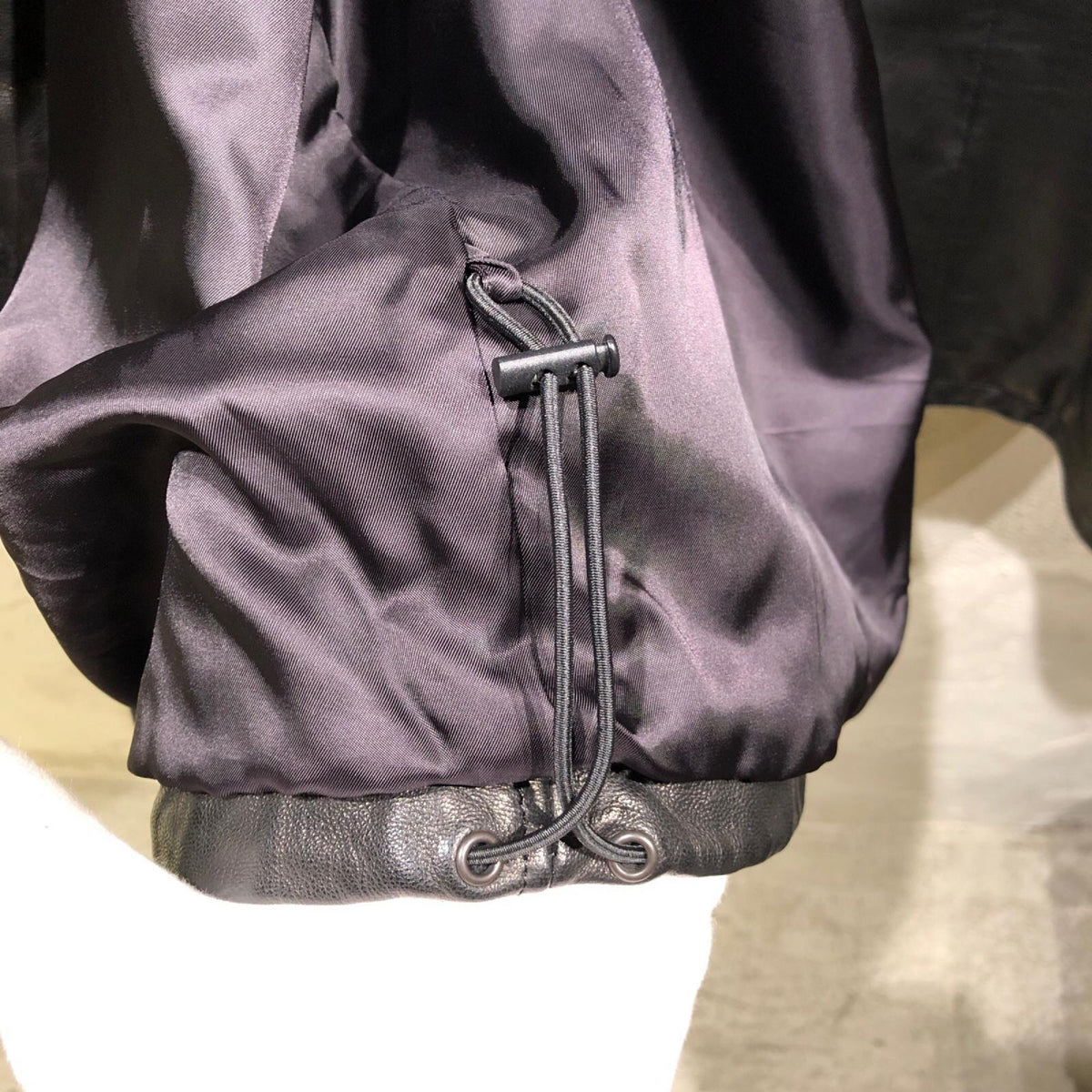 レザージャケット 23ss レザーモッズコート S ブラック ヤギ革