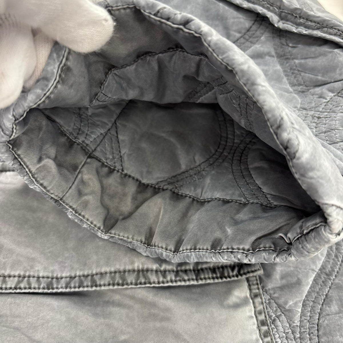 ジャケット モッズコート ウェーブキルティング グレー