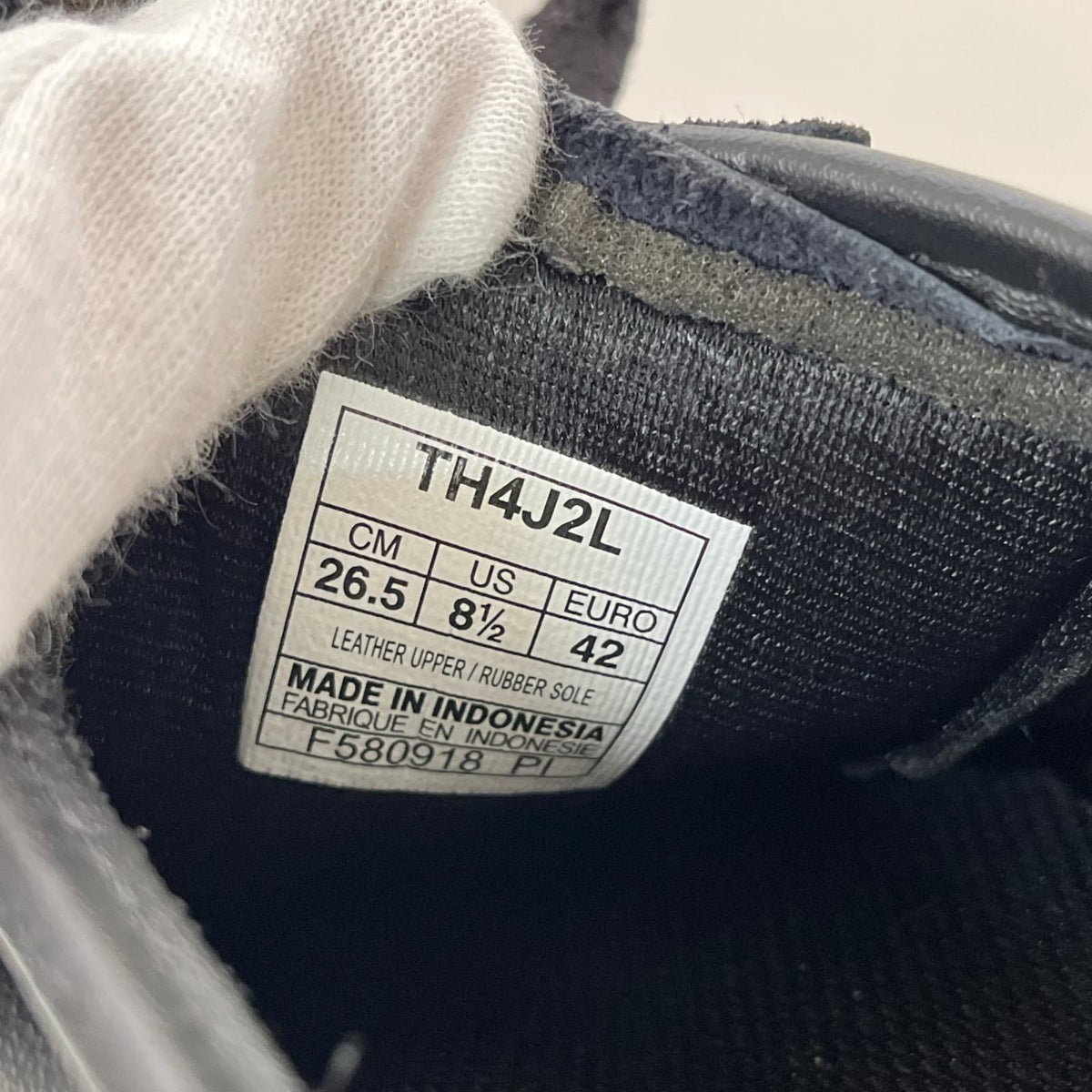 スニーカー TH4J2L 黒 レザー 26.5cm 26.5cm (US8 1/2 UK8 EU43) ブラック
