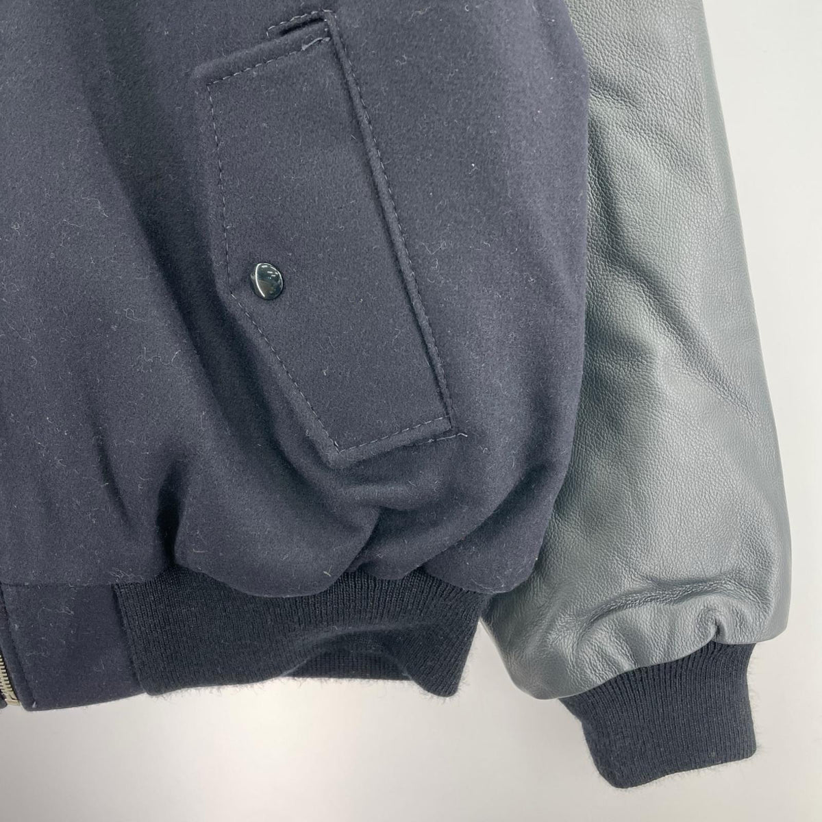 ジャケット GAME レザー切替 スタジャン 紺(L) L