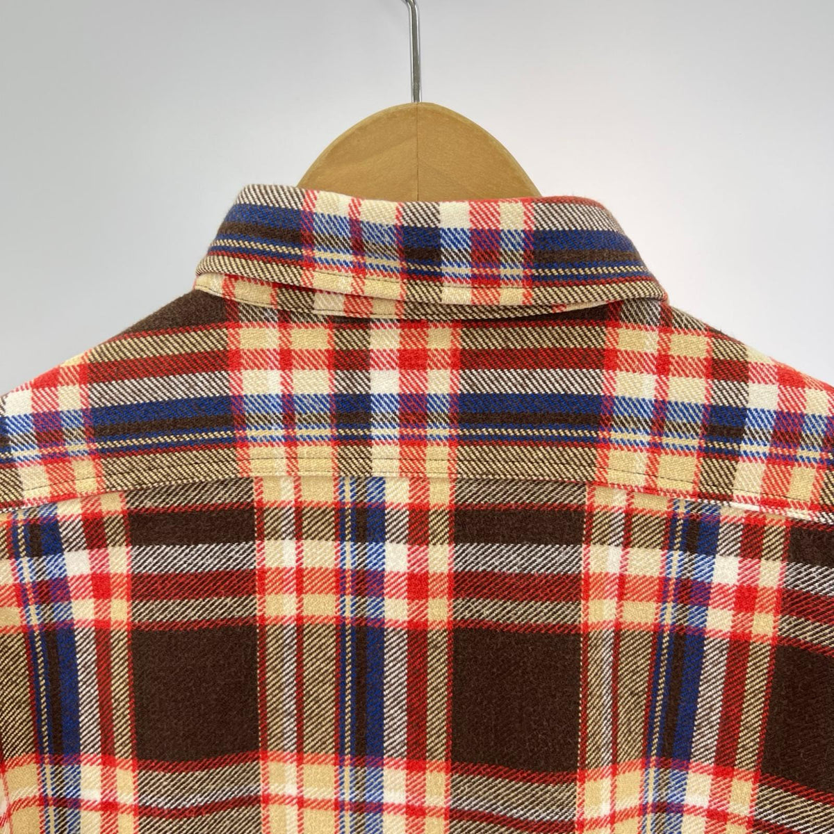 長袖シャツ TWILL CHECK LS WORK SHIRT 茶 L ブラウン