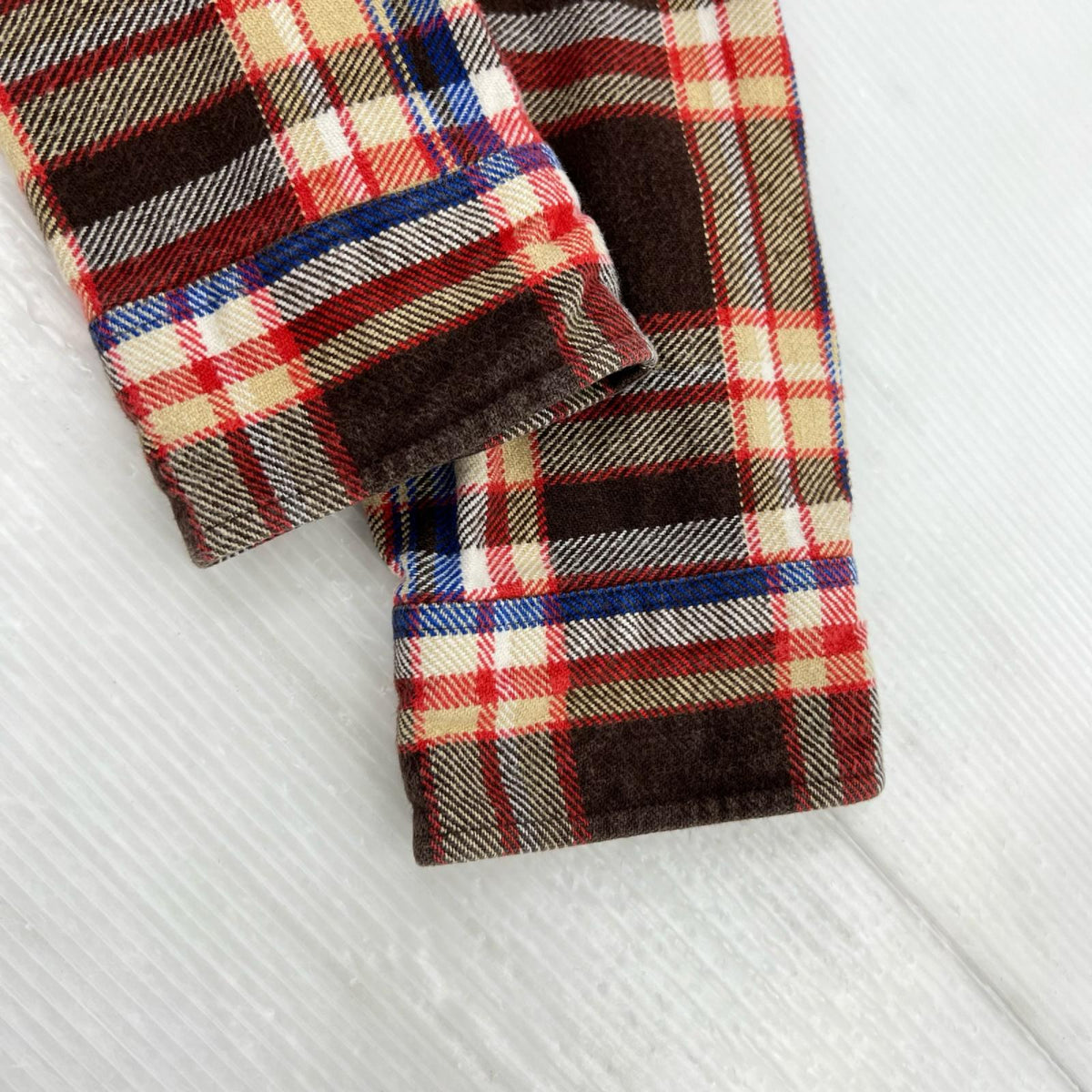 長袖シャツ TWILL CHECK LS WORK SHIRT 茶 L ブラウン