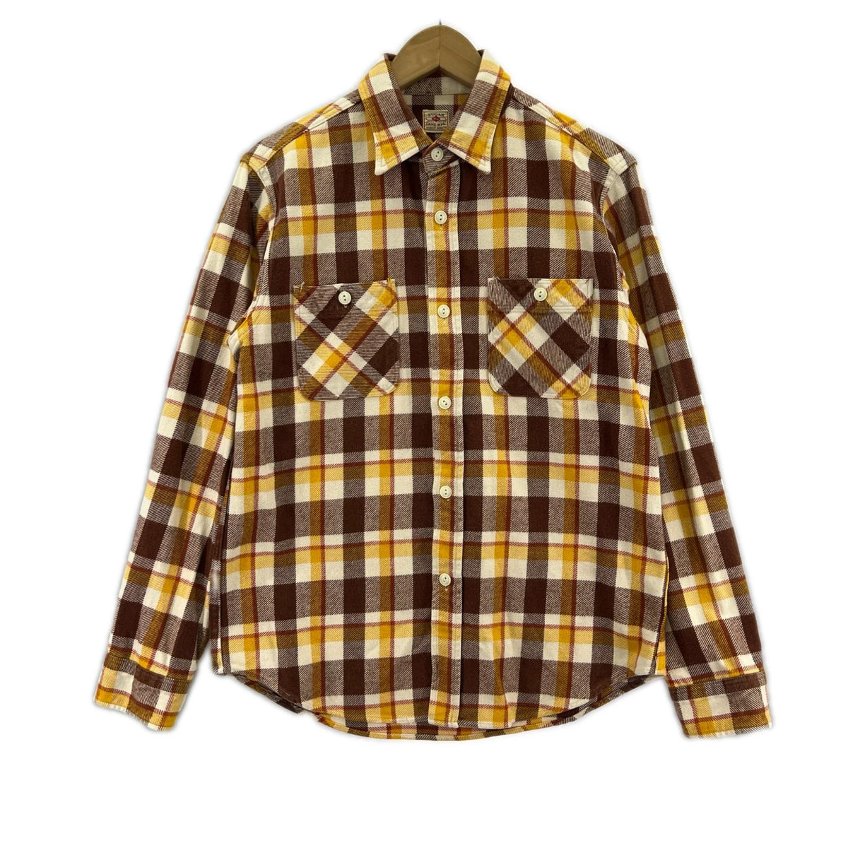 長袖シャツ TWILL CHECK LS WORK SHIRT 茶 M