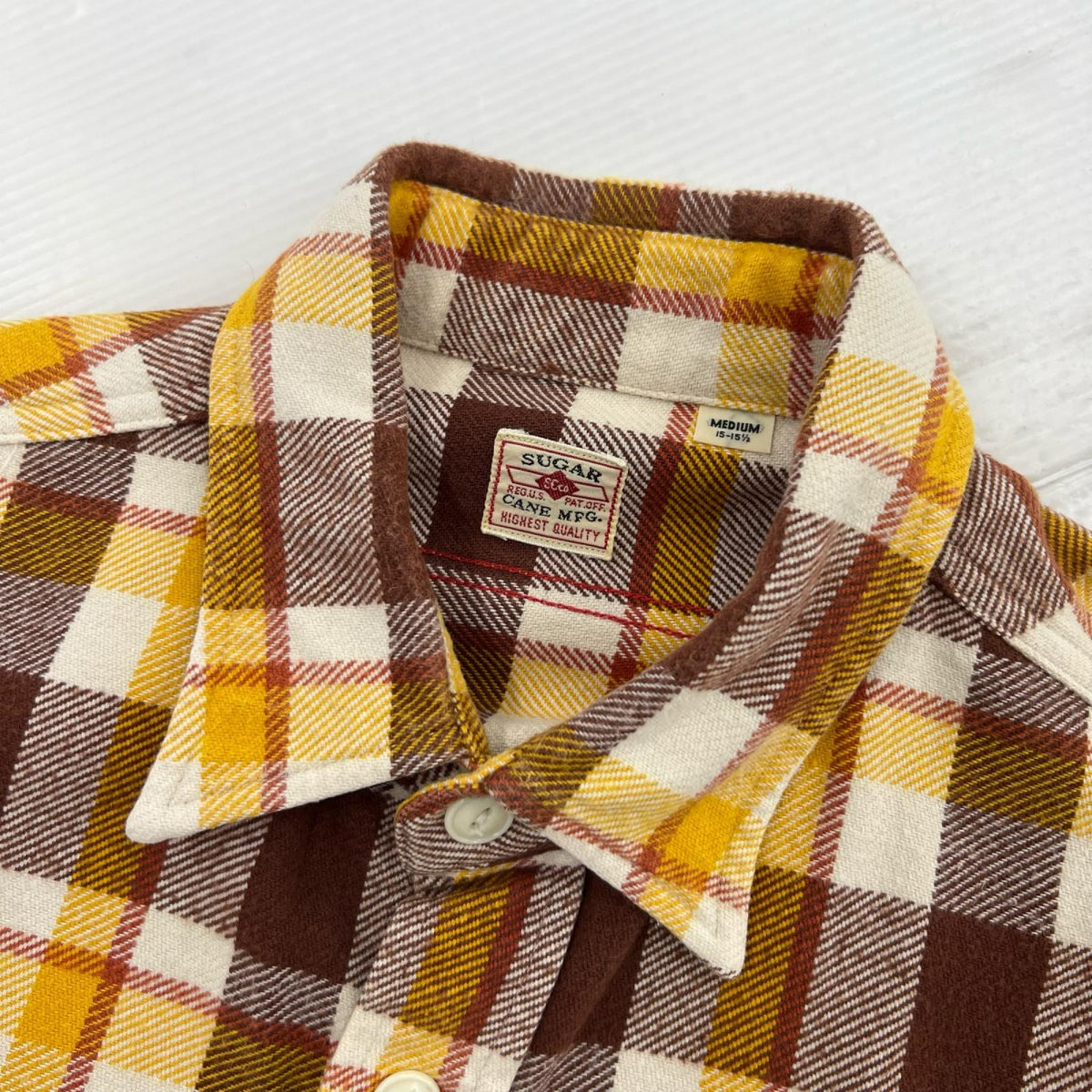 長袖シャツ TWILL CHECK LS WORK SHIRT 茶 M