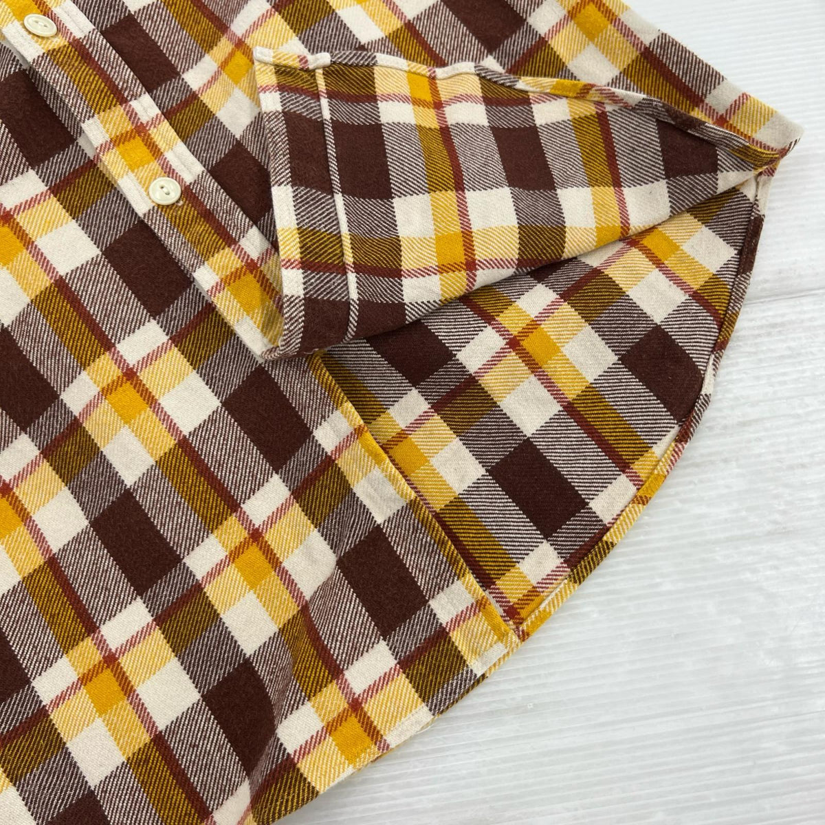 長袖シャツ TWILL CHECK LS WORK SHIRT 茶 M