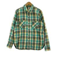 長袖シャツ TWILL CHECK LS WORK SHIRT 緑 L