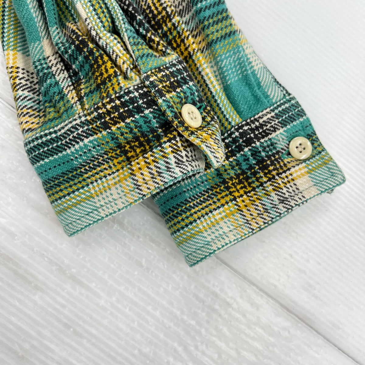 長袖シャツ TWILL CHECK LS WORK SHIRT 緑 L