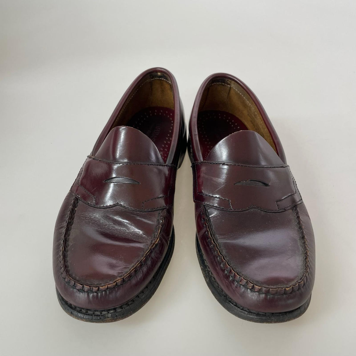 シューズ G.H.BASS & COMPANY Weejuns LOGAN コインローファー A601 バーガンディー (8) レッド