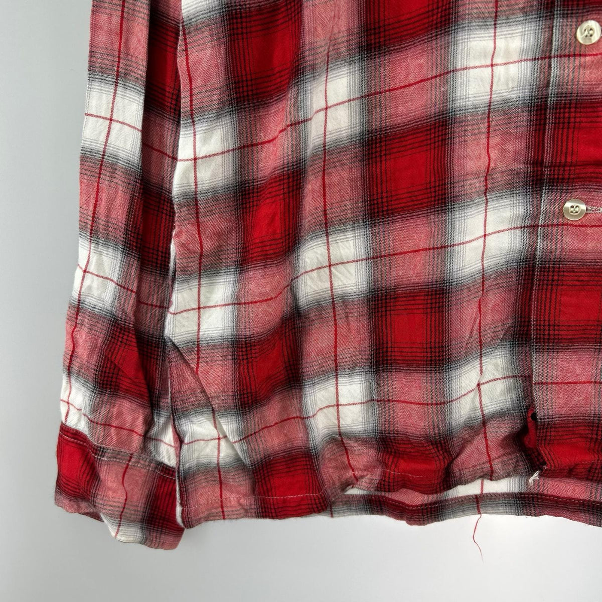 長袖シャツ 50~60s 船タグ レーヨンチェック RED レッド