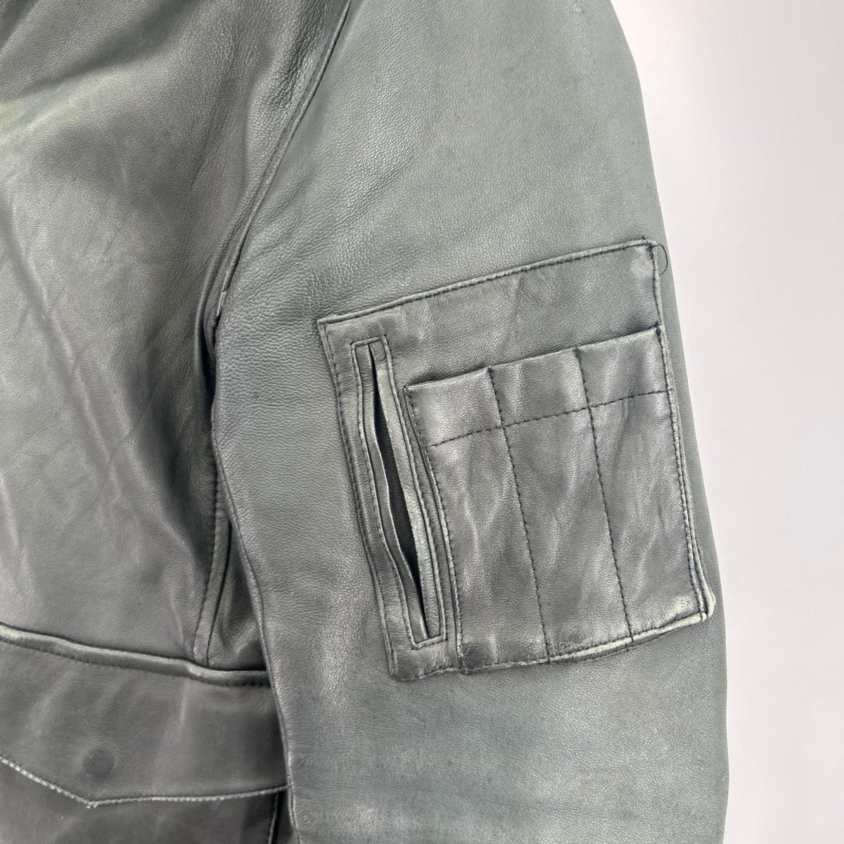 レザージャケット WHO'S WHO gallery Real Leather Flight Jacket L DGR L ブラック