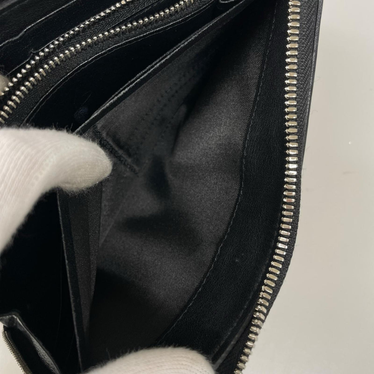 長財布 ニッティングメッシュジップウォレット BLK ブラック