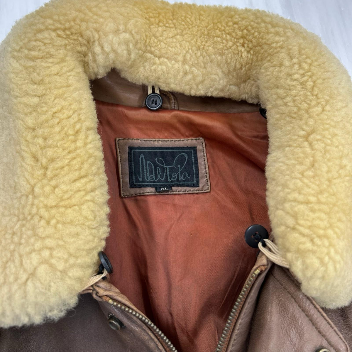 レザージャケット MARTOLA レザーフライトジャケット 羊革 XL ブラウン