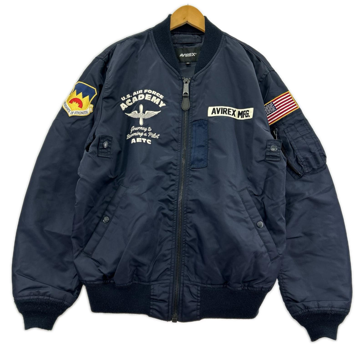 ジャケット AVIREX LIGHT MA-1 FLYING CADET 6112104 ネイビー(XL) ネイビー