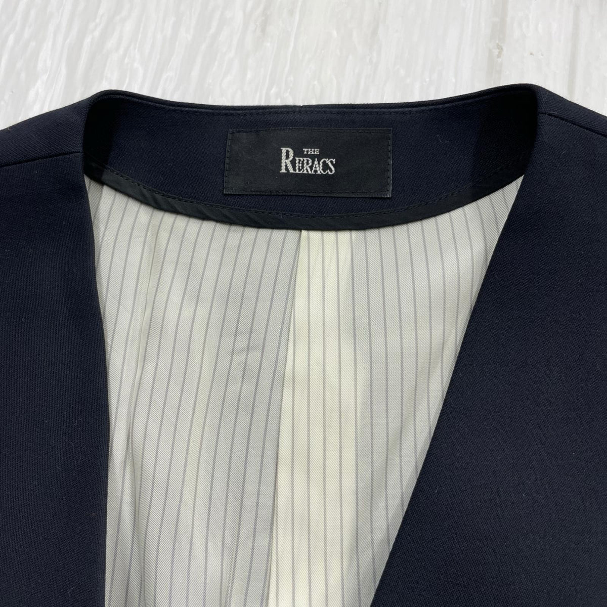 長袖シャツ 16SS ウールベスト 1B ノーカラー 紺 (46) 46 ブラック